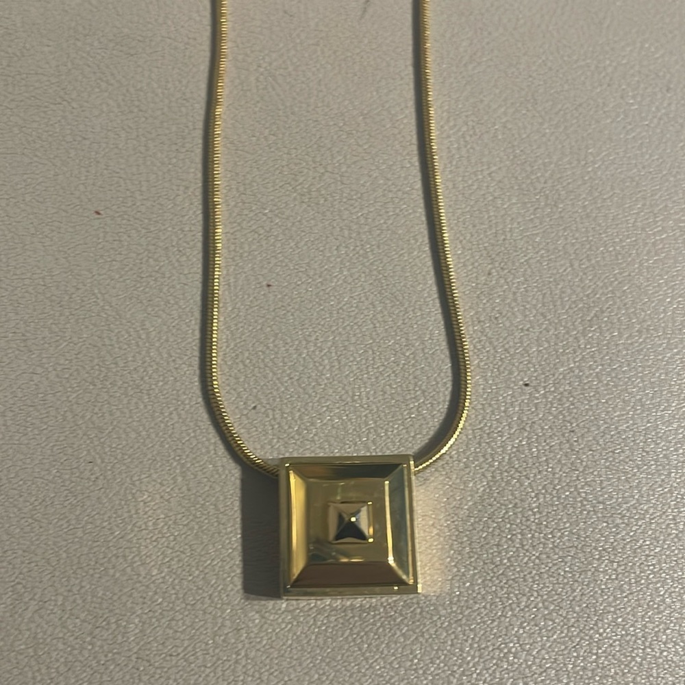 Trina Turk gold plated geometric square pendent necklace